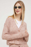 Billabong cardigan femei, culoarea roz, light