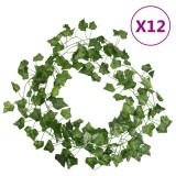 Cumpara ieftin Ghirlande de iederă de Crăciun, 12 buc., verde, 200 cm