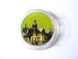 Romania 50 Bani color argint UNC editie limitata casa regala:Castelul Peles
