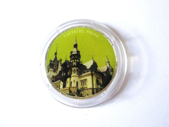 Romania 50 Bani color argint UNC editie limitata casa regala:Castelul Peles