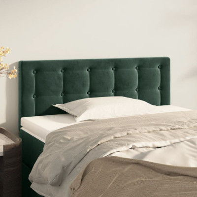 vidaXL Tăblie de pat, verde &amp;icirc;nchis, 80x5x78/88 cm, catifea foto