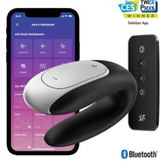 SATISFYER - DOUBLE FUN PARTNER VIBRATOR BLACK foto