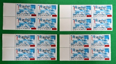 TIMBRE ROM&amp;Acirc;NIA MNH LP 1528/2000-75 ani &amp;icirc;nființarea C.F.R.N.A.-supratipar bloc de 4 foto