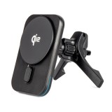 Suport auto telefon magnetic AMiO pentru grila ventilatie si bord, cu incarcare wireless rapida Qi2 15W, cap rotativ 360, compatibil Qi si MagSafe
