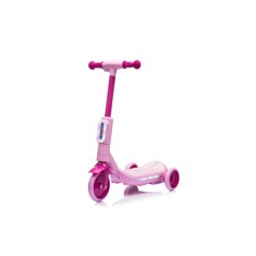 Trotineta electrica cu aburi si lumini pentru copii, cu 3 roti, stabila, Kinderauto Aquamist, 30W, 6V 4.5Ah, roz