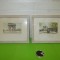 SCENE din PARIS - doua LITOGRAFII COLOR , tablou