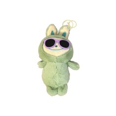 Figurină Labubu Summer Edition, Cu Ochelari De Soare, Tip Breloc, Pluș, Moale Și Pufos