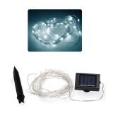 Ghirlanda luminoasa solara liniara, 100 LED-uri, 9,9 m, alb rece pentru exterior