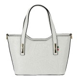 Cumpara ieftin Geanta dama Sofiline piele naturala alba, de mana/umar, eleganta, cu model, fabricata in Italia