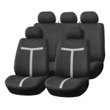 Huse auto universale pentru scaune fata si spate, set complet 9 piese, negru-gri Black/Gray, compatibile airbag, pentru majoritatea autoturismelor,