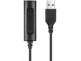Adaptor Audio USB Casti Sandberg 134-17, Jack 3.5mm, 1.5m, Negru, Volum +/- , Mute Microfon/Difuzor