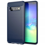 Husa pentru Samsung Galaxy S10 Plus, Techsuit Carbon Silicone, Blue