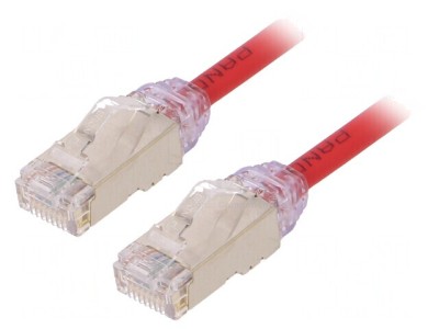 Cablu Patch F/UTP Cat6a LSZH Roșu 2m 28AWG foto