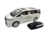 Macheta Toyota Alphard Executive Lounge alba 1:24 telecomanda replica metal lumini si sunete usi laterale electrice