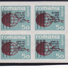 Romania Exil 1963 colita nedantelata FAO lupta impotriva foametei - paine,MNH.