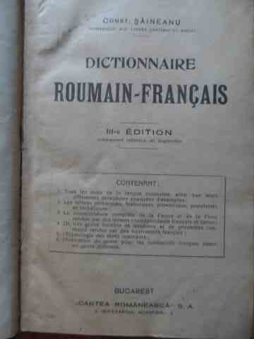 Dictionnaire Roumain-francais Iii-e Edition - Const. Saineanu ,523689