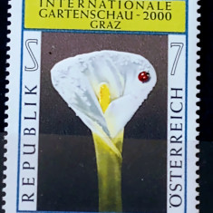 Austria 2000 flori plante flora, cală serie 1v. Nestampilata