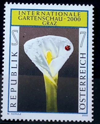 Austria 2000 flori plante flora, cală serie 1v. Nestampilata foto