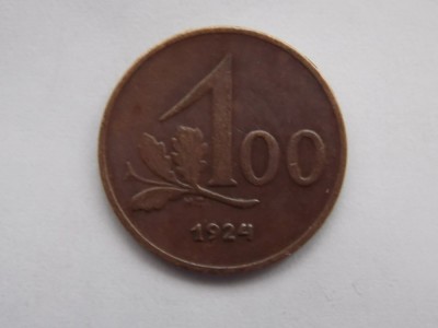 100 KRONER 1924 AUSTRIA foto