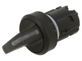 Comutator rotativ 22mm 2 poziții negru rotund