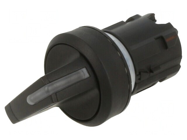 Comutator rotativ 22mm 2 poziții negru rotund