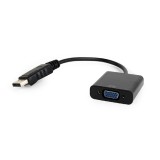 CABLU video GEMBIRD, adaptor DisplayPort (T) la VGA (M), 10cm, rezolutie maxima Full HD (1920 x 1080) la 60Hz, negru, &quot;AB-DPM-VGAF-02&quot; (timbru verde 0