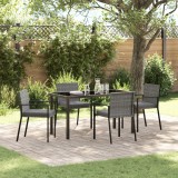 vidaXL Set de masă pentru grădină 5 pcs Gri Rattan poli
