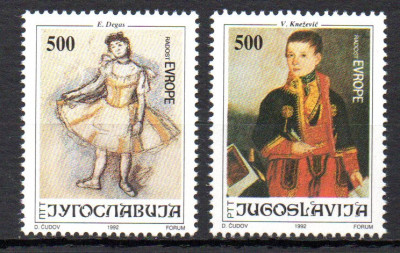 IUGOSLAVIA 1992, Pictura, Arta, serie neuzata, MNH foto