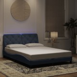 VidaXL Cadru de pat cu lumini LED, gri &icirc;nchis, 120x200 cm, catifea