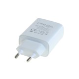 &Icirc;ncărcător OTB USB Dual (USB-C + USB-A) cu USB Power Delivery USB-PD - 2 porturi - 20W - alb