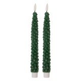 Cumpara ieftin Set 2 lumanari cu led ceara verde &Oslash; 3x25 cm
