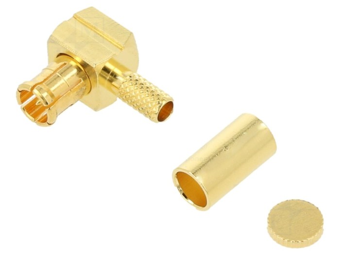 Conector MCX tată 90&deg; 75&Omega;