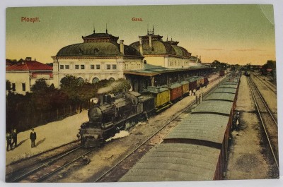 PLOIESTI , GARA , CARTE POSTALA , INCEPUTUL SEC. XX foto