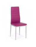 Scaun Bucatarie BUC 263, Cadru Metalic, Piele Ecologica, Spatar Inalt, Gri/Negru, Max 100kg