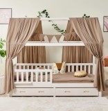 Set decorativ Alavya Home bumbac muselin organic 125x350cm Maro