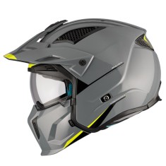 Casca pentru scuter - motocicleta MT Streetfighter SV S A22 gri lucios (ochelari soare integrati) &ndash; masca (protectie) barbie si cozoroc detasabile &ndash; o