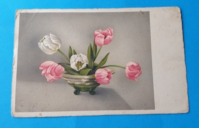 Carte Postala circulata veche anii 1920 - Lalele foto