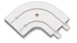 Cot exterior GE2, 5460, pentru prelungire sina cu 2 canale, PVC, alb, 13 cm