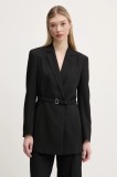 HUGO sacou culoarea negru, un singur rand de nasturi, neted, 50537559