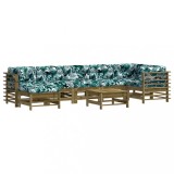 Set mobilier de gradina cu perne, 8 piese, lemn de pin tratat