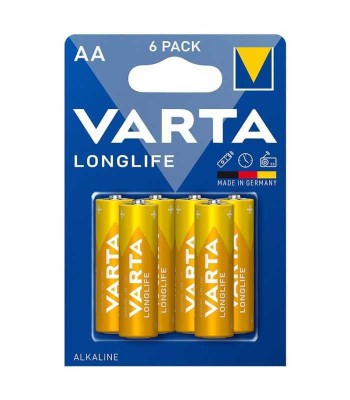 Set 6 baterii alcaline LONGLIFE AA LR06 6buc VARTA foto