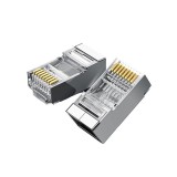 Set 10x mufe retea, conector metalic, UTP, 8 contacte, RJ45 CAT6 - Alb