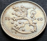 Cumpara ieftin Moneda istorica 1 MARKKA - FINLANDA, anul 1940 * cod 4185 A, Europa