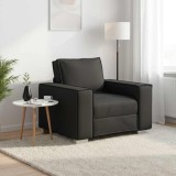 Fotoliu Sofa vidaXL Negru Piele Artificiala, Perna Inclusa, 59cm, Design Modern, Scaun Relaxare Living, Cadru Lemn, Cotiera Ergonomica