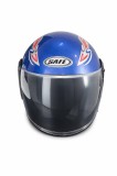 Casca cu viziera pentru motor, scuter, ATV - marime M L, albastru metalizat