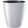 Ghiveci decorativ alb rotund Prosperplast Maze, 29.6x32.9cm, interior/exterior, gradina, terasa, balcon, plastic, 16L