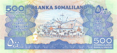 SOMALILAND █ bancnota █ 500 Shillings █ 2006 █ P-6f █ UNC █ necirculata foto