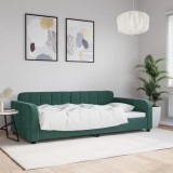 VidaXL Cadru de pat, verde &icirc;nchis, 100x200 cm, catifea
