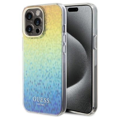 Husa pentru iPhone 15 Pro - Guess Hardcase IML Faceted Mirror Disco Iridescent (GUHCP15LHDECMI) - Multicolour foto
