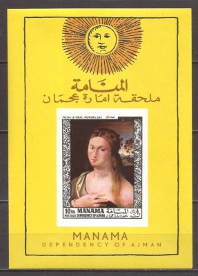 MANAMA 1968 PICTURA ( colita nedantelata ) MNH foto